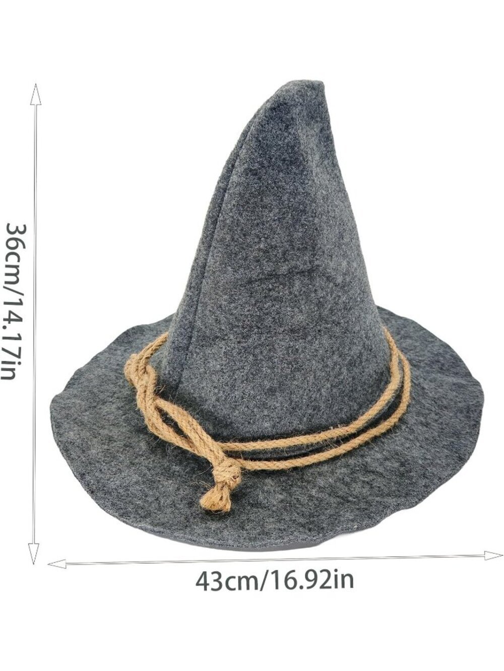 Halloween Grey Wizard Witch Adults Hats Oktoberfest Halloween Costume Accessory - Picture 2 of 7